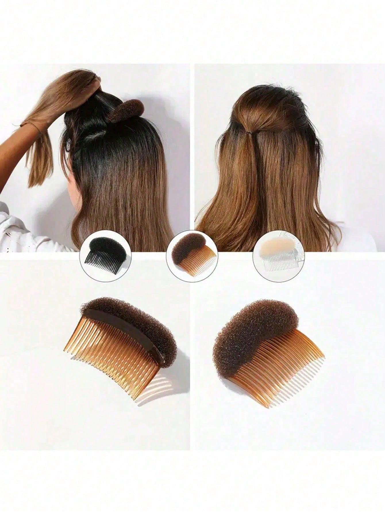Fluffy Sponge Hair Pad, Root Lifting Tool, Women's Hair Accessory, Invisible Hair Pad, Double-Sided Invisible Sponge Hair Comb, Sponge BB Hair Clip Hair Accessory - Women's Invisible Clip-On Foam Pad,