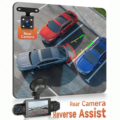 FLYANT 4 Channel 360° Panoramic Dash Cam, 3 Inch 1080P Front Rear Left Right Car Dash Camera With 24H Parking Monitor, G-Sensor Super Night Vision, Motion Detection & Loop Recording