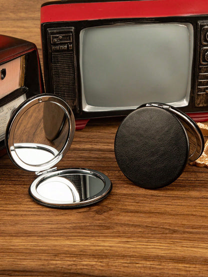 Foldable Pocket Makeup Mirror, 1pc Solid Color Round Double-Sided Compact Cosmetic Mirror, Desktop Mirror, Portable Travel Mirror For Women & Girl, Gift For Women Mom Wife Sister Teen Girl Friend, Sma