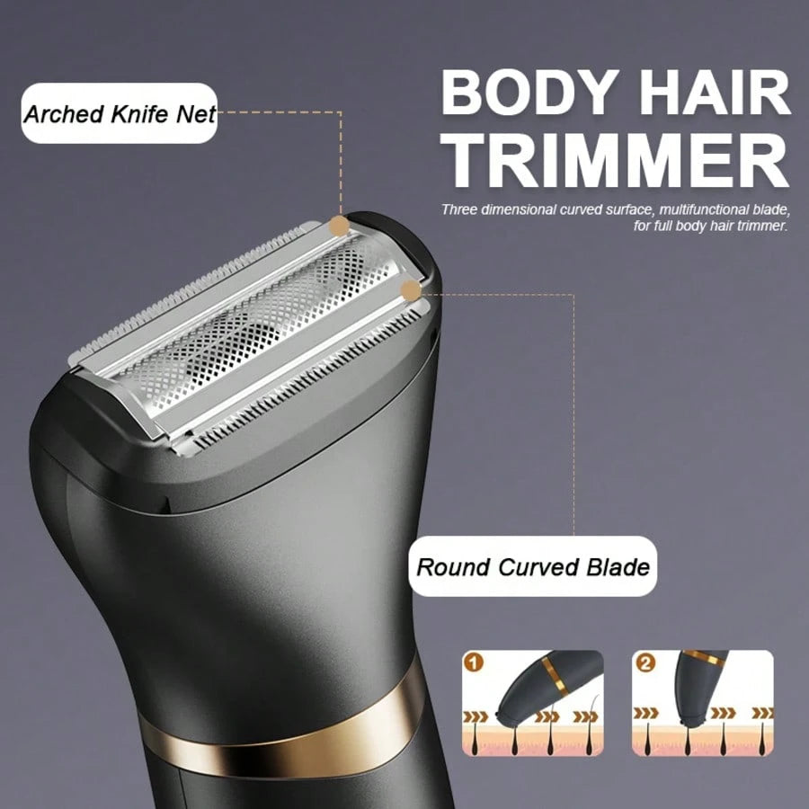 FollowBreak 3-In-1 Men's Electric Shaver, Men's Hair Clipper, USB Men's Shaver, Nose Hair Trimmer, 3 Blade Types, Detachable Cleaning, With LED Display Screen, Removing Ear Hair, Nose Hair, Eyebrows A