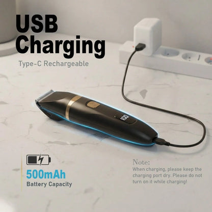 FollowBreak 3-In-1 Men's Electric Shaver, Men's Hair Clipper, USB Men's Shaver, Nose Hair Trimmer, 3 Blade Types, Detachable Cleaning, With LED Display Screen, Removing Ear Hair, Nose Hair, Eyebrows A