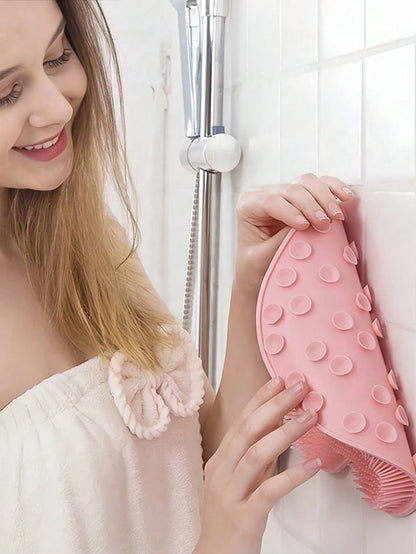 Foot Scrub Mat Shower Scrub Mat Foot Massage Mat Bathroom Bath Mat Shower Back Scrub Mat With Cup Bathroom Toilet Use College Back To School Gift For Women Men Mom Bathroom Decor And Accessories Clean