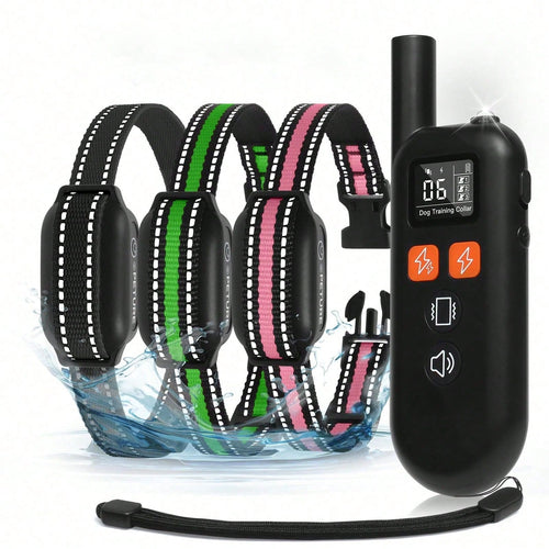 For 3 Dogs Shock Collar With Remote, 3300FT Dog Training Collar With Fashlight, IPX7 E Collar With Double Shock For Small Medium Large Dogs(5-150lbs)-4 Training Modes, Adjustable Strap, Rechargeable
