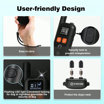 For 3 Dogs Shock Collar With Remote, 3300FT Dog Training Collar With Fashlight, IPX7 E Collar With Double Shock For Small Medium Large Dogs(5-150lbs)-4 Training Modes, Adjustable Strap, Rechargeable