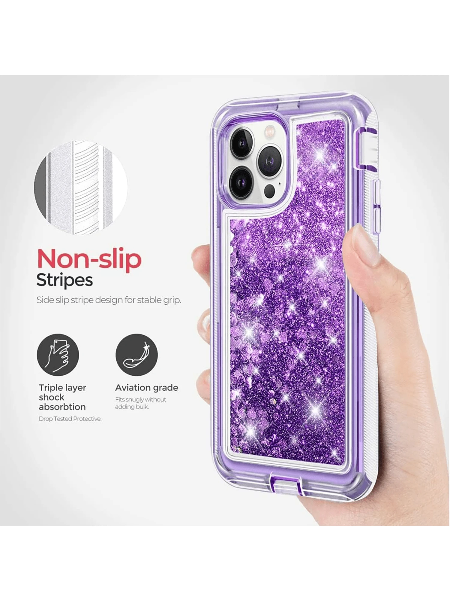 For IPhone 16/15/14/13/12/11 Series, Liquid Glitter Case Luxury Floating Bling Sparkle Shockproof Cover Compatible With IPhone For Christmas, Birthday, New Year Gifts, Winter,Gifts For Family, Friends