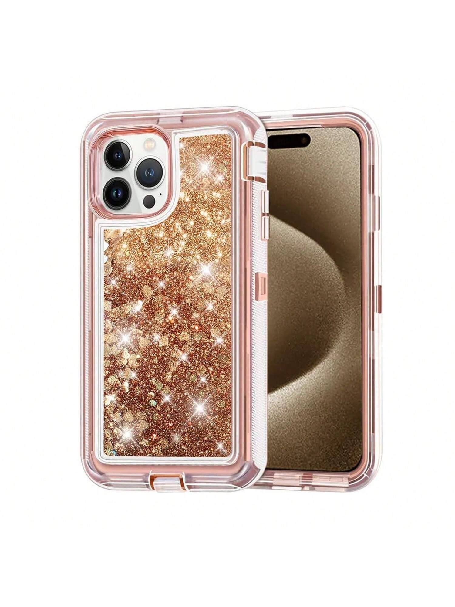 For IPhone 16/15/14/13/12/11 Series, Liquid Glitter Case Luxury Floating Bling Sparkle Shockproof Cover Compatible With IPhone For Christmas, Birthday, New Year Gifts, Winter,Gifts For Family, Friends