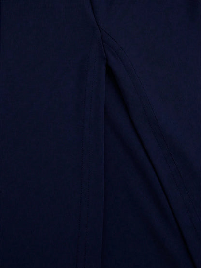 Franclia Elegant Fitted Sexy Deep V-Neck Halter High Slit High Stretch Indigo Blue Dress, Formal Party Gown, New Year Dress