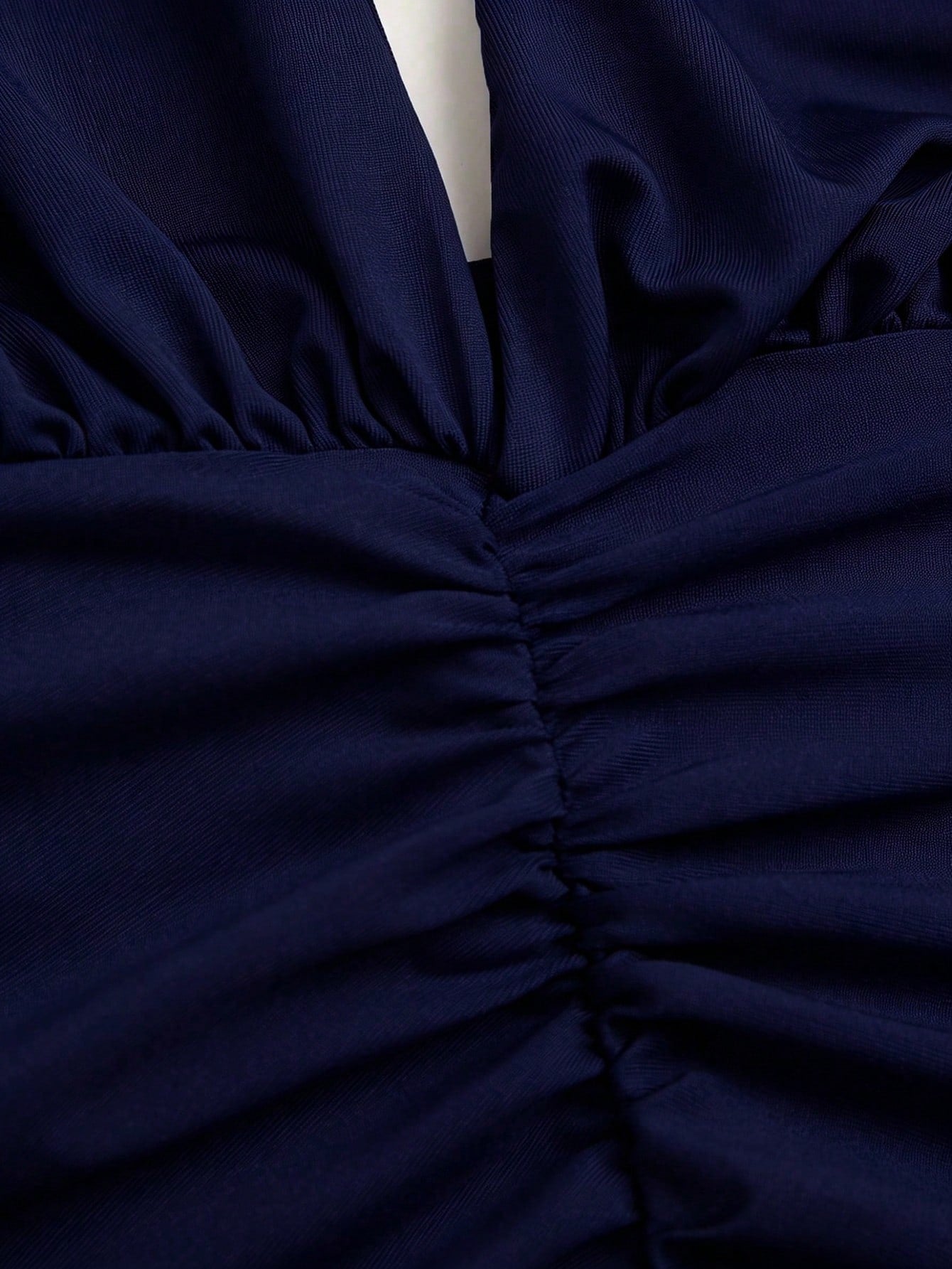 Franclia Elegant Fitted Sexy Deep V-Neck Halter High Slit High Stretch Indigo Blue Dress, Formal Party Gown, New Year Dress