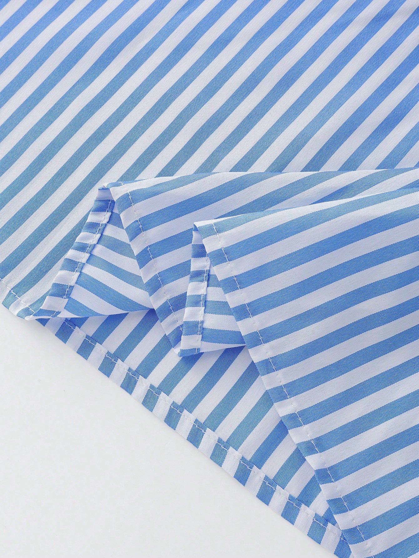 Franclia Women's Summer New Blue & White Striped Patchwork Black Skin-Feel Fabric Dress, Comfortable Striped + Stretchy Knit Cutout Shoulder 2 In 1 Dress