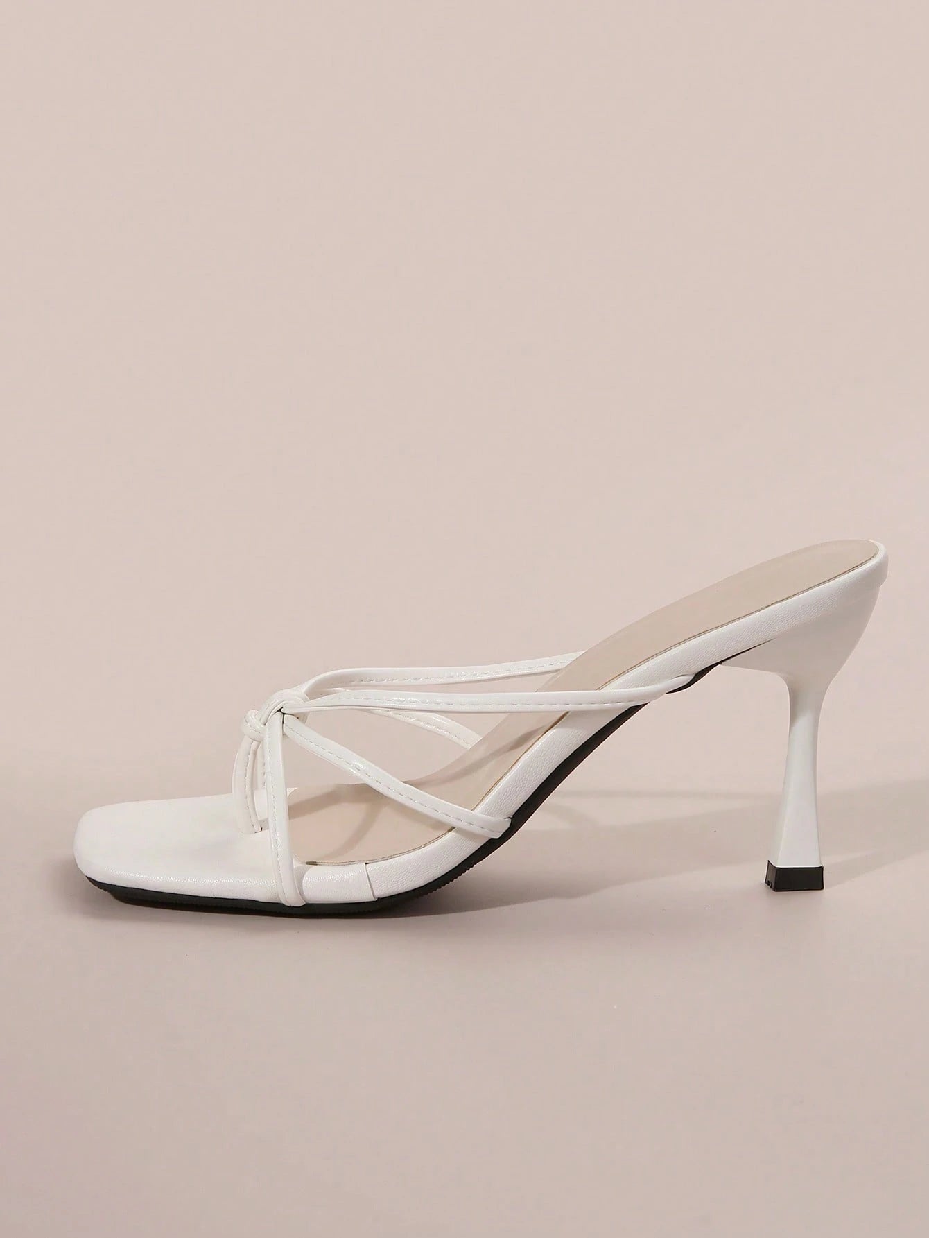 French Style Summer Sandals For Women, Square Toe Chunky Heel Slippers For Dress Wearing,Flip Flops