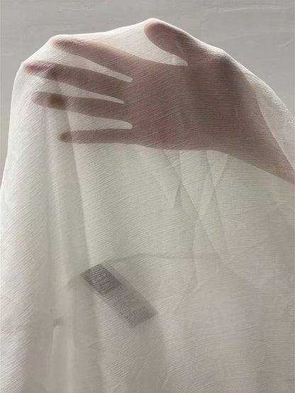 Frenchy Plus Size Women's White Chiffon Blouse, Fashion Loose Fit Semi-Sheer Casual Eleganza 70s Daily Shirt, 2025 Spring/Summer New Arrival Vacation Party