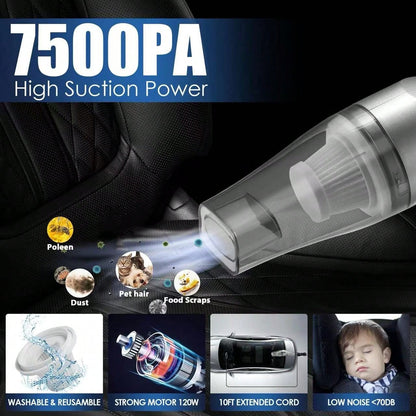 Full Car Cleaning Tools, High Power Handheld Vacuum, Long Handle Wash Mop, Bucket, Detail Brushes, Windshield Care Supplies