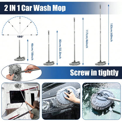 Full Car Cleaning Tools, High Power Handheld Vacuum, Long Handle Wash Mop, Bucket, Detail Brushes, Windshield Care Supplies