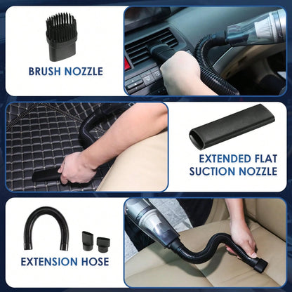 Full Car Cleaning Tools, High Power Handheld Vacuum, Long Handle Wash Mop, Bucket, Detail Brushes, Windshield Care Supplies