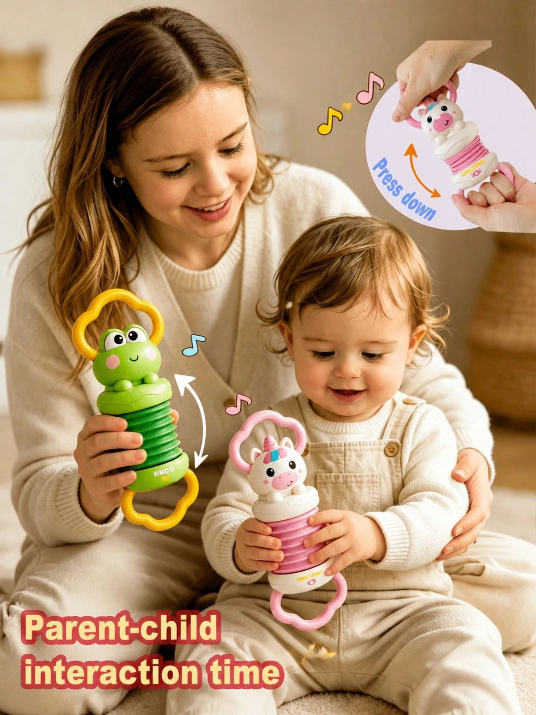 Fun Cartoon Handheld Accordion Toy, Cute Animal Musical Instrument, Suitable For Infants And Toddlers, Enhances Children's Hand-Eye Coordination And Grip Ability, Perfect Birthday Gift, Holiday Gift