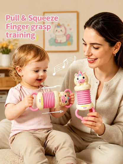 Fun Cartoon Handheld Accordion Toy, Cute Animal Musical Instrument, Suitable For Infants And Toddlers, Enhances Children's Hand-Eye Coordination And Grip Ability, Perfect Birthday Gift, Holiday Gift