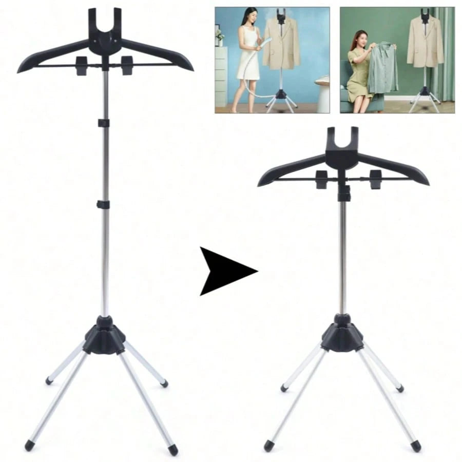 Garment Steamer Rack With Lint Remover Handheld Ironing Board Independent Support Stand Foldable Freestanding Telescopic Height Adjustable Vertical Clothes Hanger Space Saving Steam Ironing Rack For C