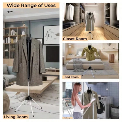 Garment Steamer Rack With Lint Remover Handheld Ironing Board Independent Support Stand Foldable Freestanding Telescopic Height Adjustable Vertical Clothes Hanger Space Saving Steam Ironing Rack For C