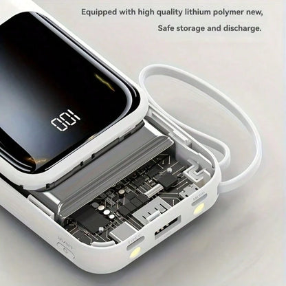 GAWFOLK 10000mAh Portable Power Bank- PD20W Fast Charging Portable Charger With Flashlight Digital Display, Travel Essentials Battery Pack For Phone And Android. Pocket Power Bank Compatible With IPh