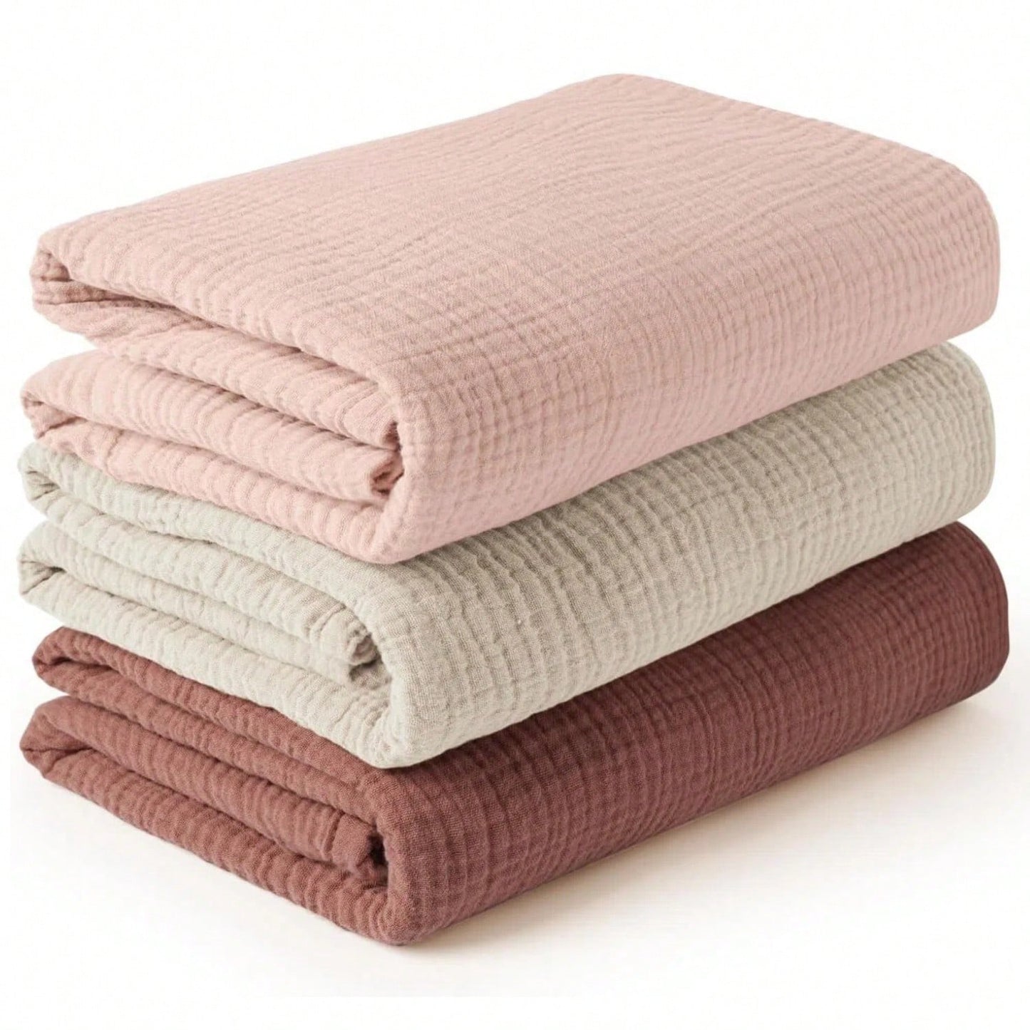 Gender Neutral Baby Muslin Swaddle Blanket, Soft Absorbent Drool Bibs, Multi-Functional Towel Can Be Used As Face Towel, Drool Bib, Burp Cloth, Diaper, Stroller And Car Seat Cover, Gentle Color Design