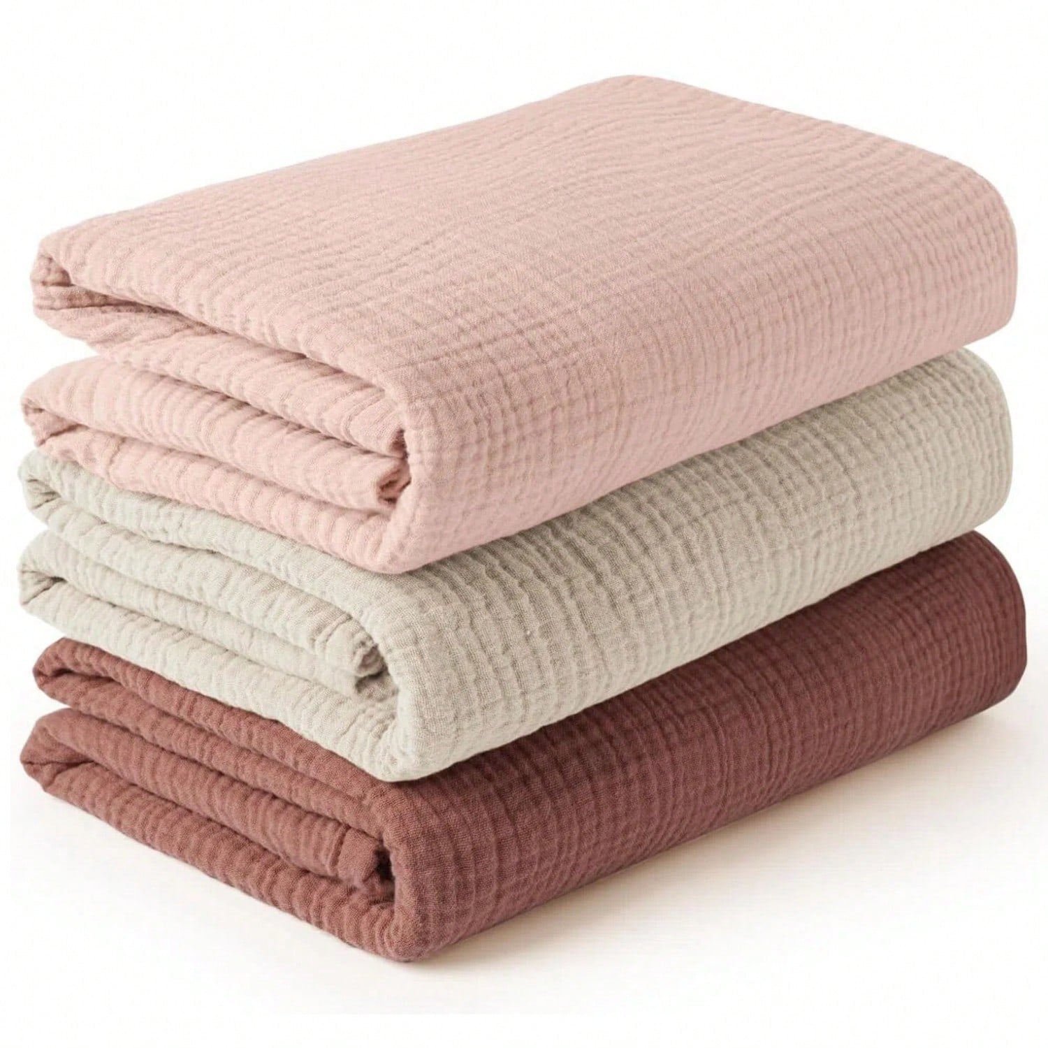 Gender Neutral Baby Muslin Swaddle Blanket, Soft Absorbent Drool Bibs, Multi-Functional Towel Can Be Used As Face Towel, Drool Bib, Burp Cloth, Diaper, Stroller And Car Seat Cover, Gentle Color Design