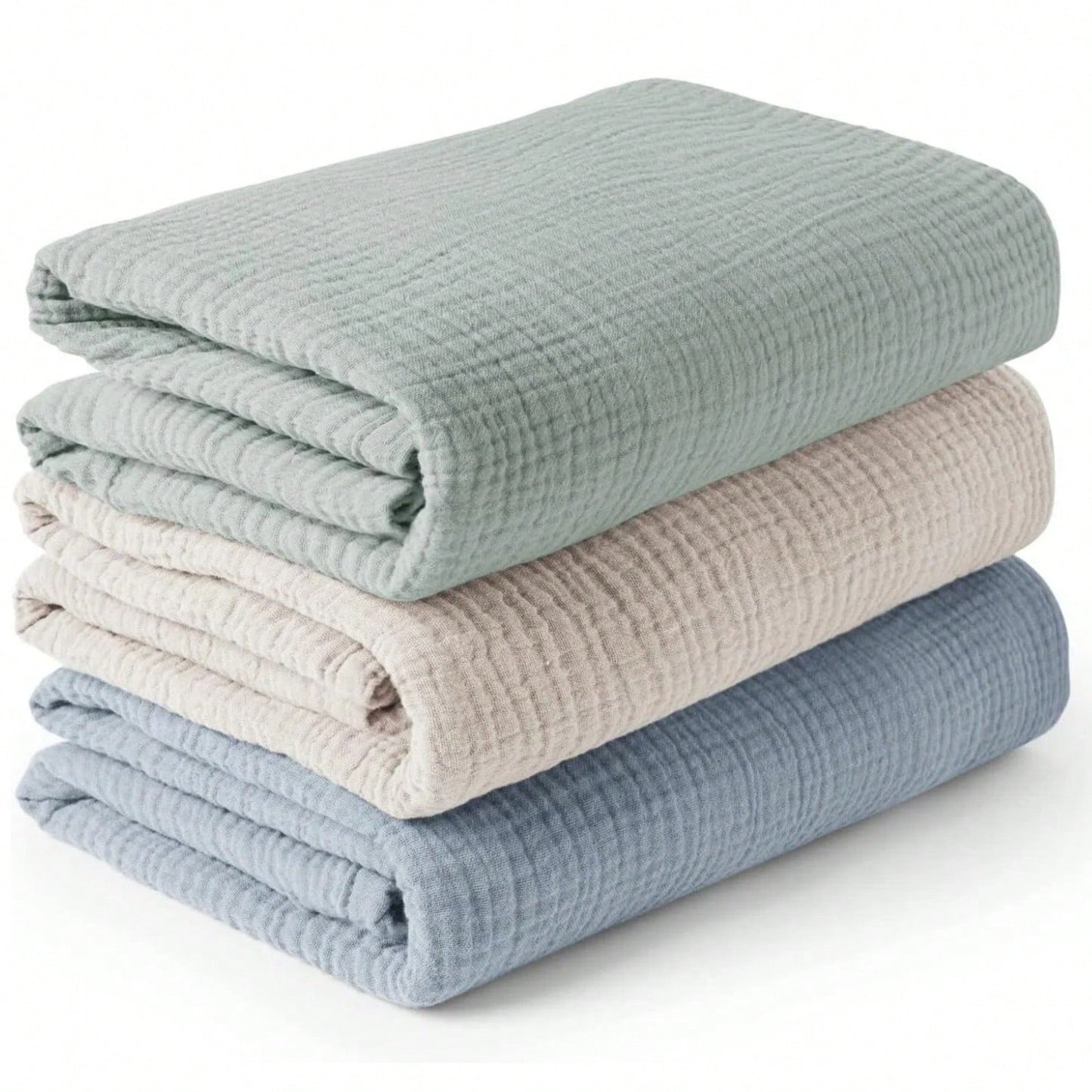 Gender Neutral Baby Muslin Swaddle Blanket, Soft Absorbent Drool Bibs, Multi-Functional Towel Can Be Used As Face Towel, Drool Bib, Burp Cloth, Diaper, Stroller And Car Seat Cover, Gentle Color Design