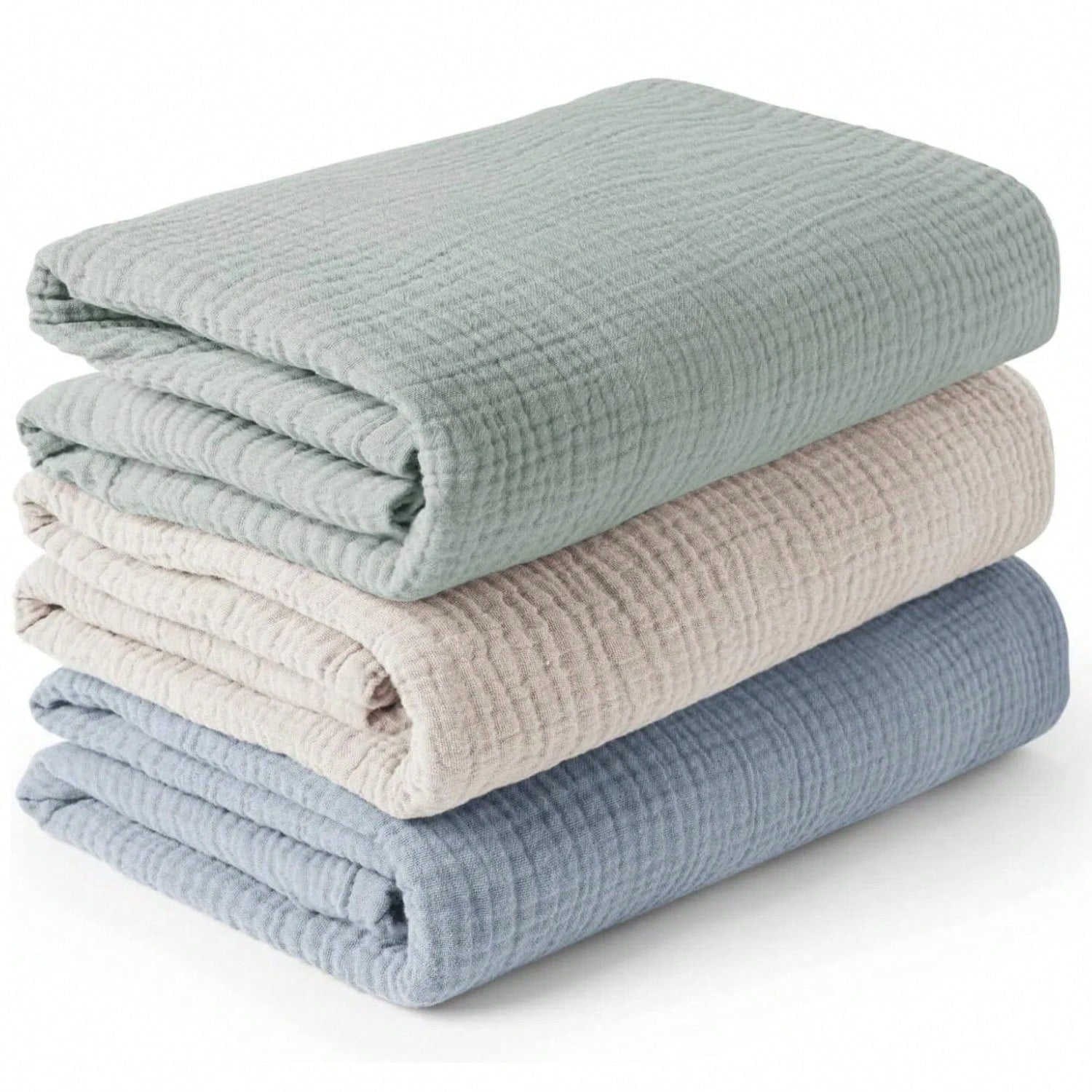 Gender Neutral Baby Muslin Swaddle Blanket, Soft Absorbent Drool Bibs, Multi-Functional Towel Can Be Used As Face Towel, Drool Bib, Burp Cloth, Diaper, Stroller And Car Seat Cover, Gentle Color Design