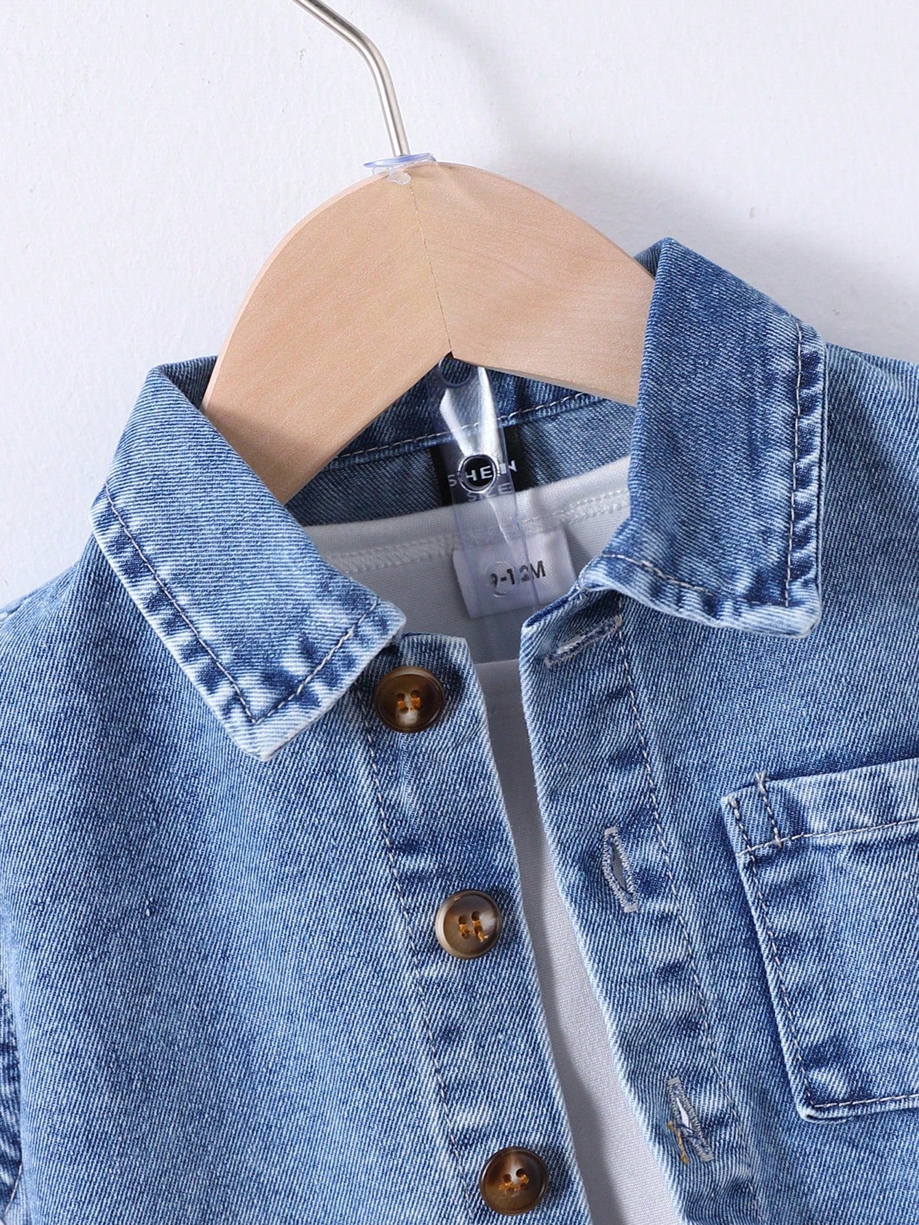 Genkimix Kids 2 Pieces Denim Set For Baby Boys,Blue White Stripe,Summer,Casual Preppy Style Retro Light Blue Shirt & Straight-Leg Shorts With Elastic Waistband