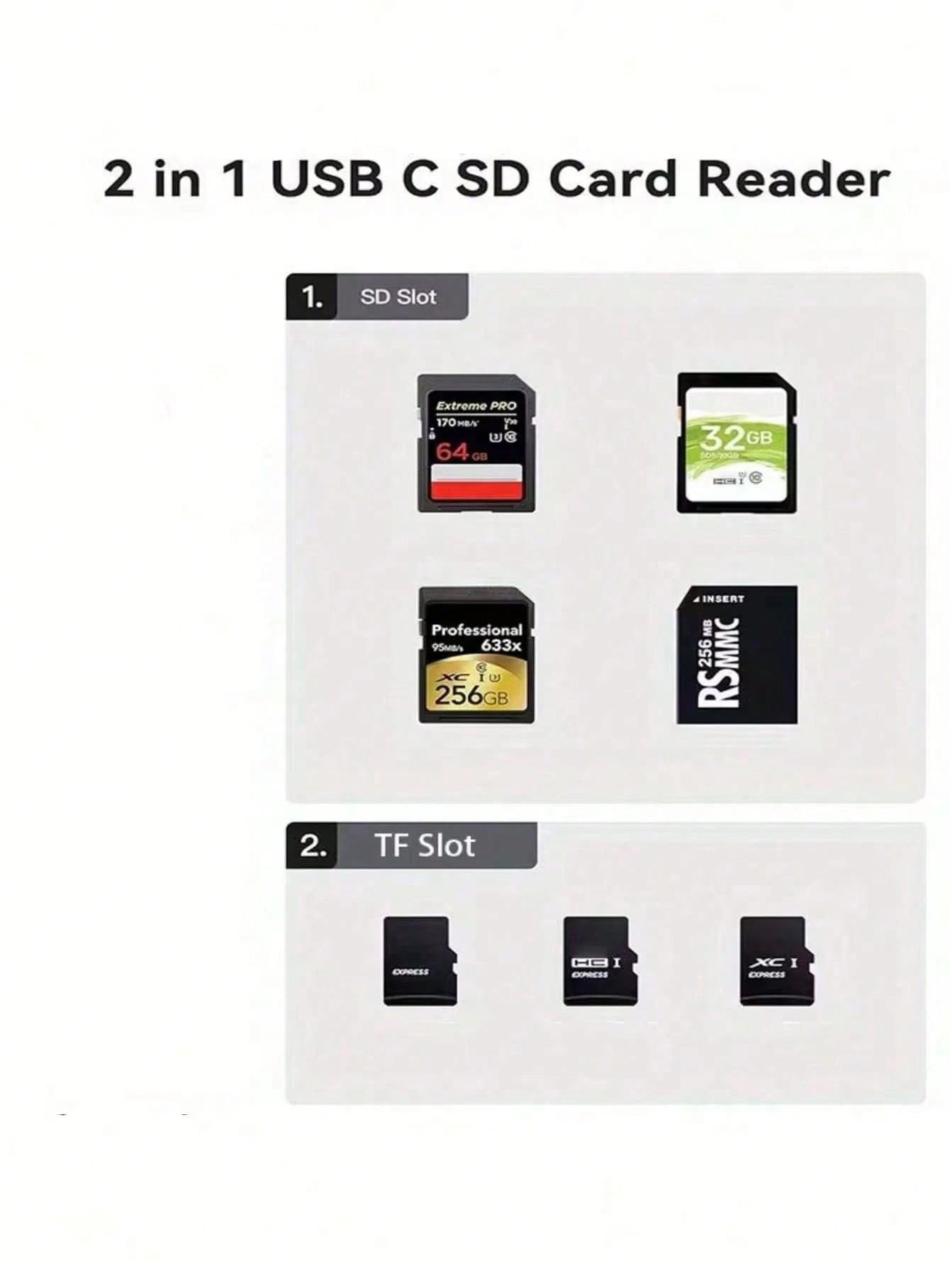 Gesen 1pc SD Card Reader, Dual Slot USB-C/Lightning Interface, SD/TF Card Reader Adapter For Portable Camera Viewer, Plug And Play, Compatible With IOS 17/16/15/14/13/12/11/XS/8/7/6, Cameras, And Othe
