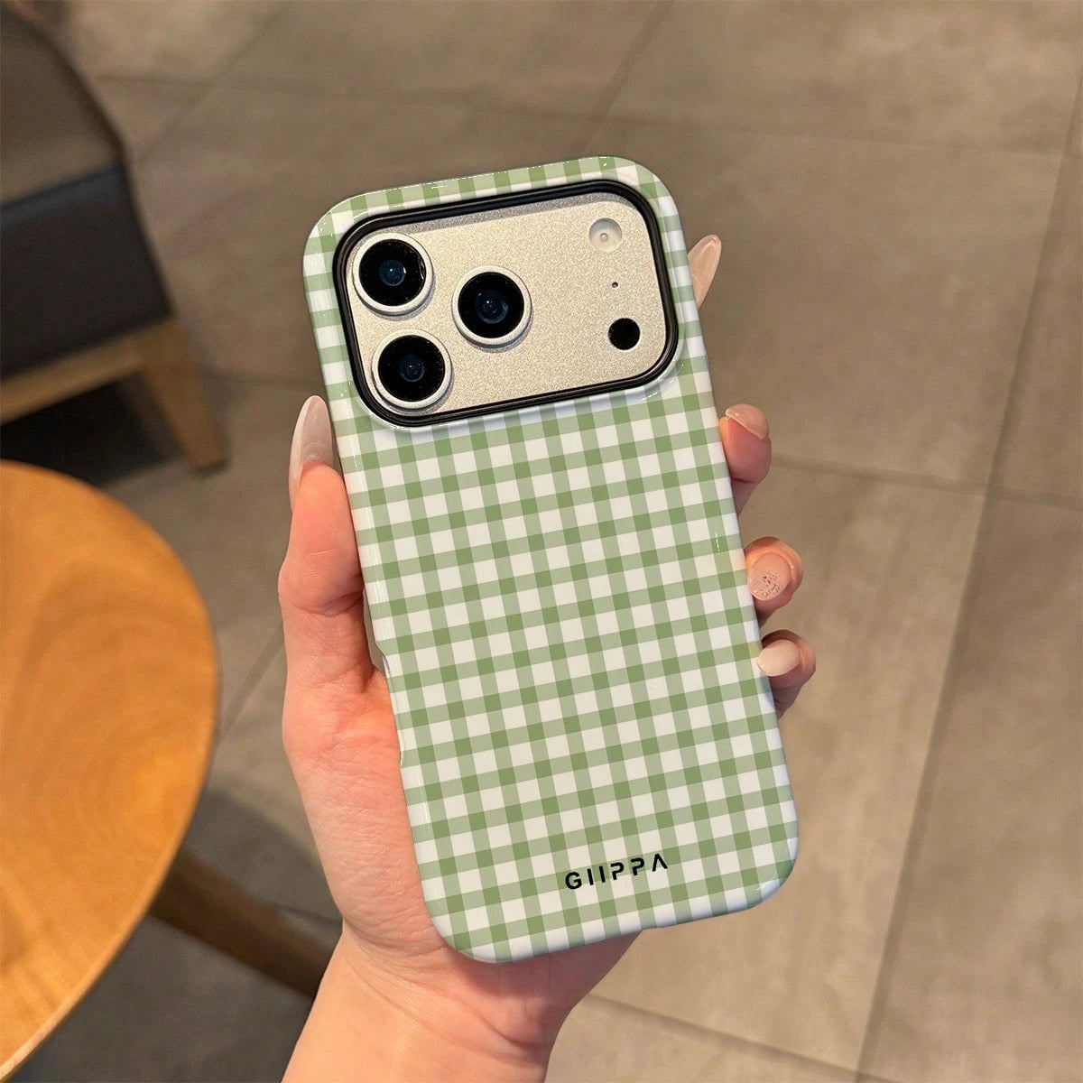 GIIPPA White Blue Plaid Elements Fashion Plaid Pattern 2-In-1 Matte Finish Phone Case Spring Easter Bunny Egg Gift