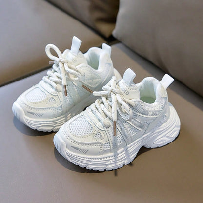 Girls' Sports Shoes 2026 Summer New Mesh Breathable Running Shoes Lightweight Chunky Sneakers For Outdoor