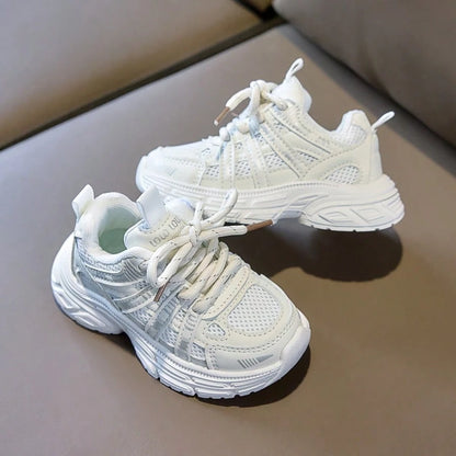 Girls' Sports Shoes 2026 Summer New Mesh Breathable Running Shoes Lightweight Chunky Sneakers For Outdoor