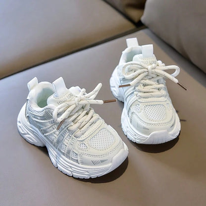 Girls' Sports Shoes 2026 Summer New Mesh Breathable Running Shoes Lightweight Chunky Sneakers For Outdoor