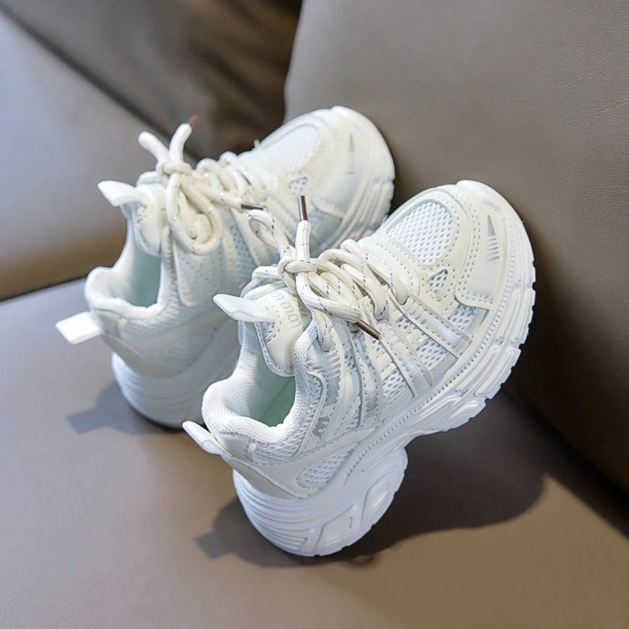 Girls' Sports Shoes 2026 Summer New Mesh Breathable Running Shoes Lightweight Chunky Sneakers For Outdoor