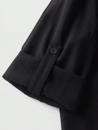 GlowEve CURVE Plus Size Women's Casual Loose Everyday Versatile Chiffon Fabric Trench Coat Jacket