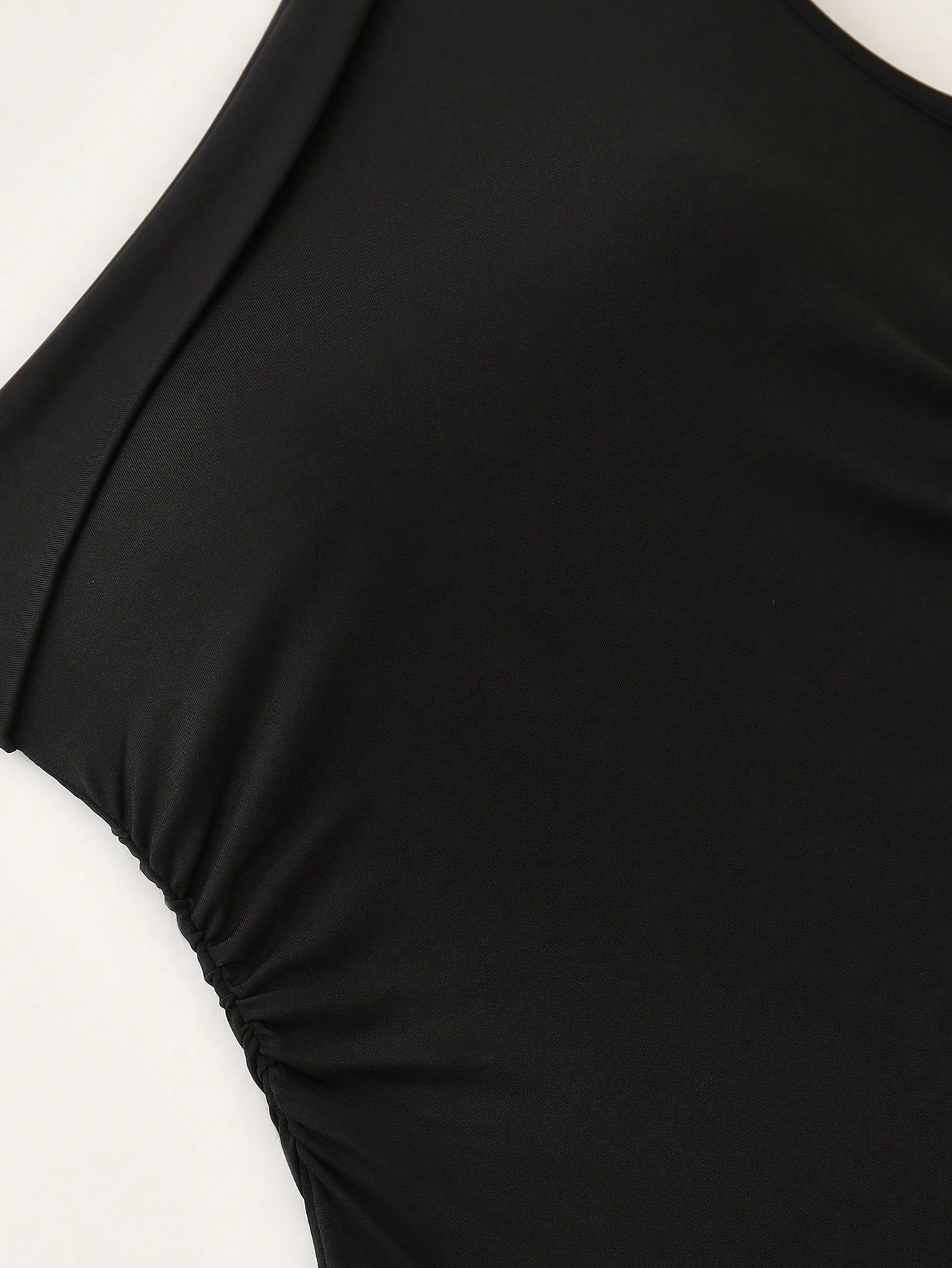 GlowEve Women's Black White Color Block One Shoulder Mini Dress, Ruched High Waist Slim Bodycon Dress, Puff Bubble Hem, Elegant Daily Casual Dress, Dating Vacation Outfit, Office Commuter Summer Party