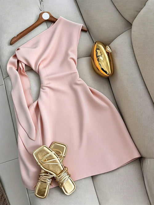 GlowEve Women's Fashion Elegant Solid Color Dress, Bowknot Sleeveless Women's Dress, Women's Casual Dress Bowknot Dress Pink Bowknot Dress