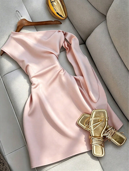 GlowEve Women's Fashion Elegant Solid Color Dress, Bowknot Sleeveless Women's Dress, Women's Casual Dress Bowknot Dress Pink Bowknot Dress