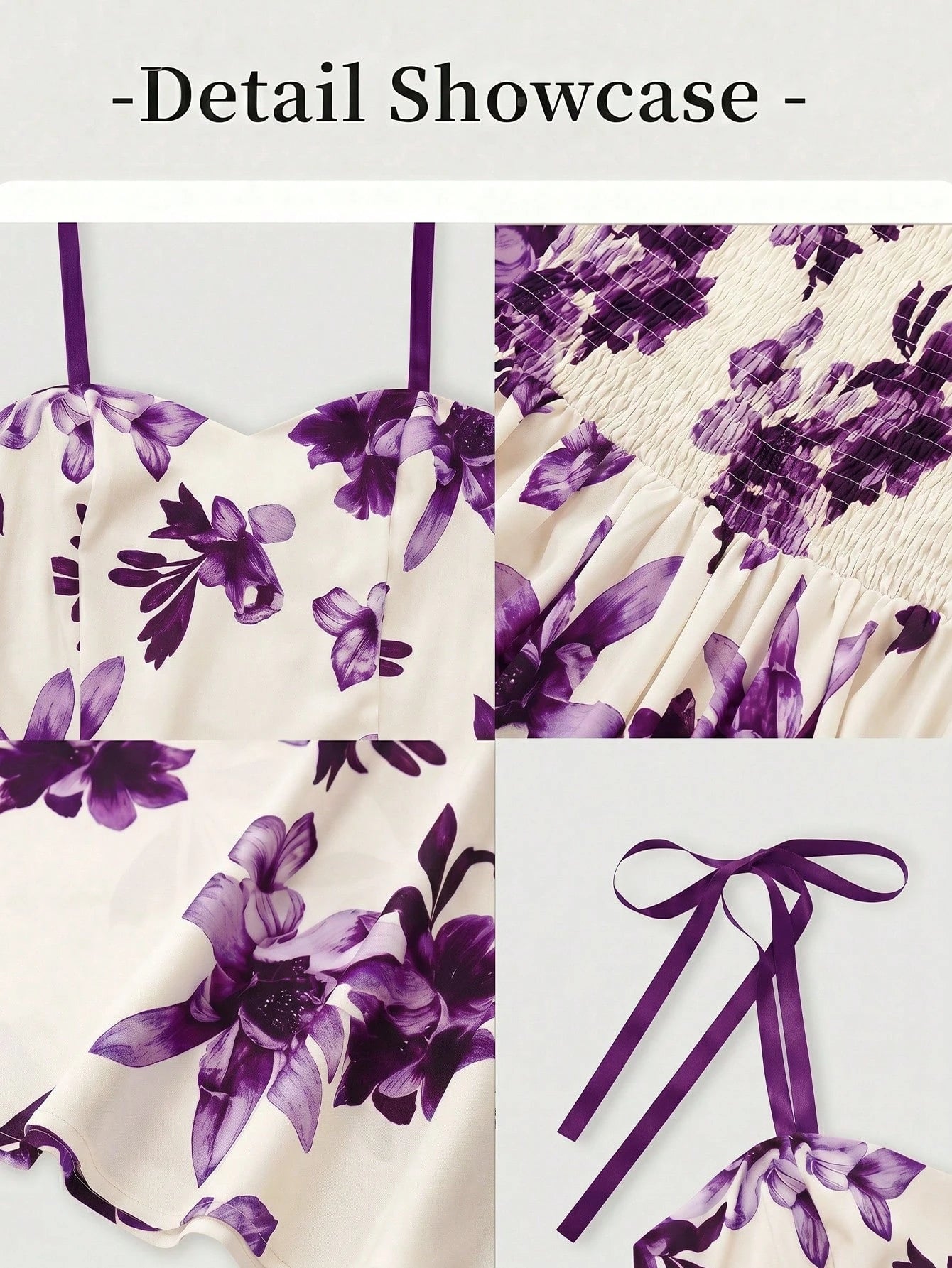 GlowEve Women's Purple Floral,Summer,Elegant,Tea Party Apricot Brown Pattern Spaghetti Strap Waist A-Line Dress,French Bohemian Beach Holiday Music Festival