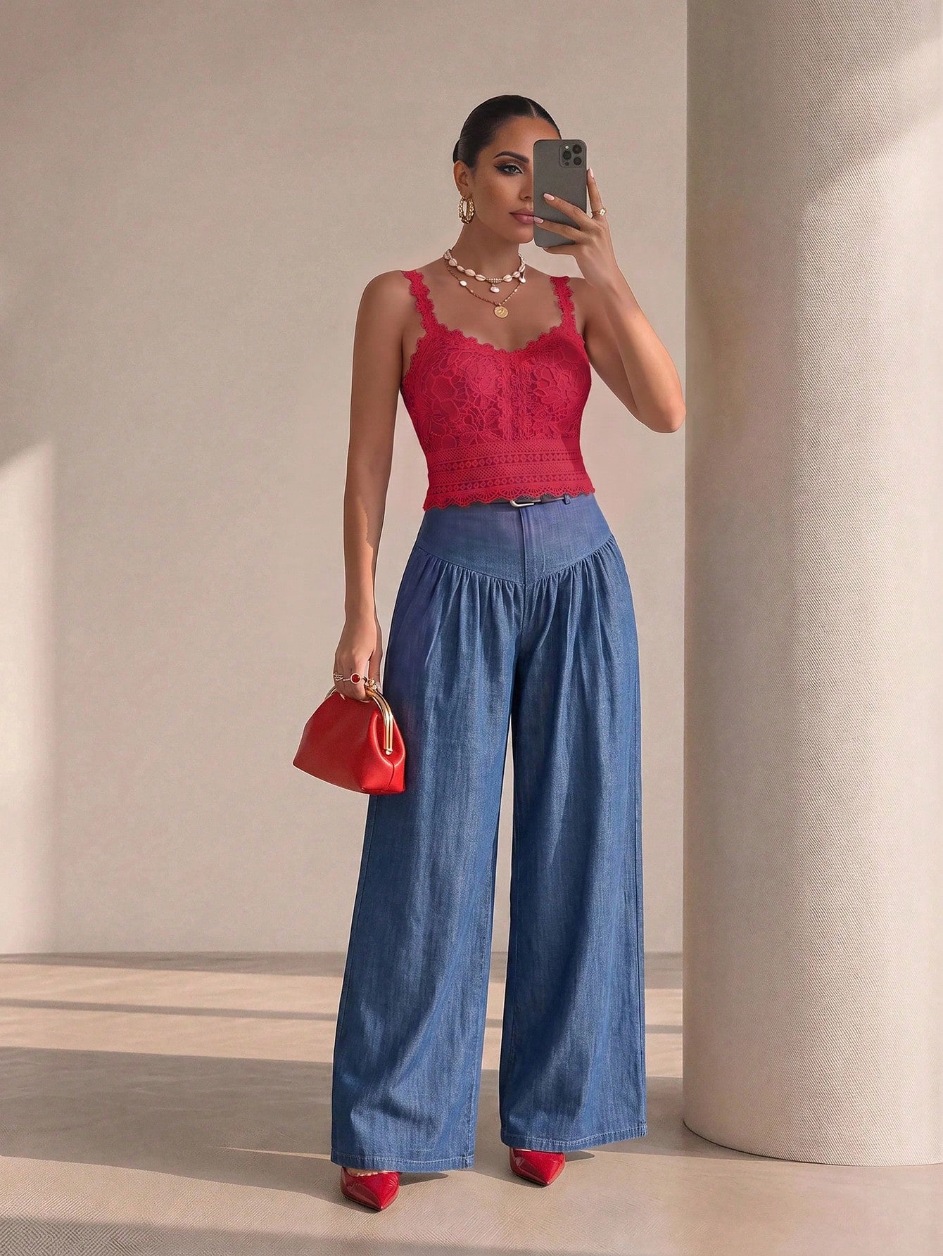 Glyssa Guipure Lace Cami Top
