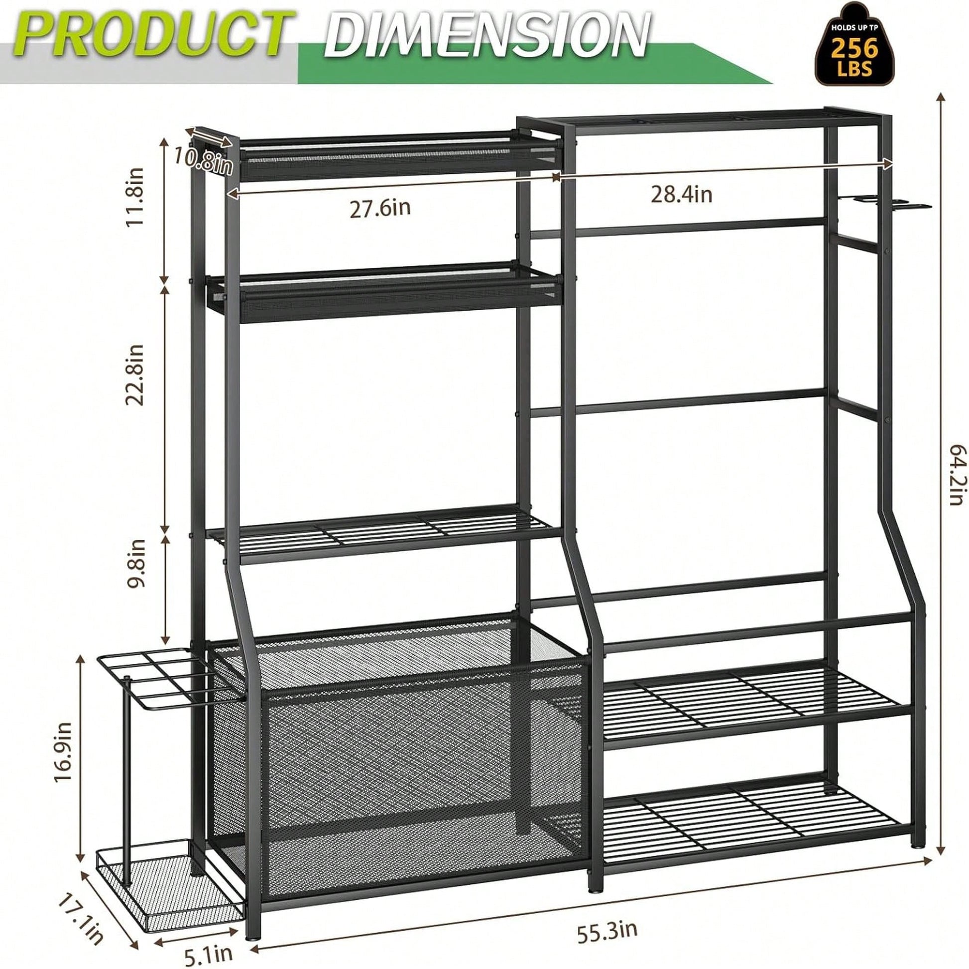 Golf Bag Storage Hooks Baskets For Garage Indoor