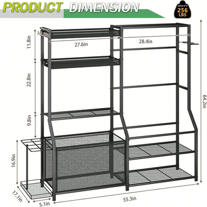 Golf Bag Storage Hooks Baskets For Garage Indoor