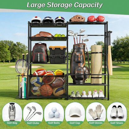 Golf Bag Storage Hooks Baskets For Garage Indoor