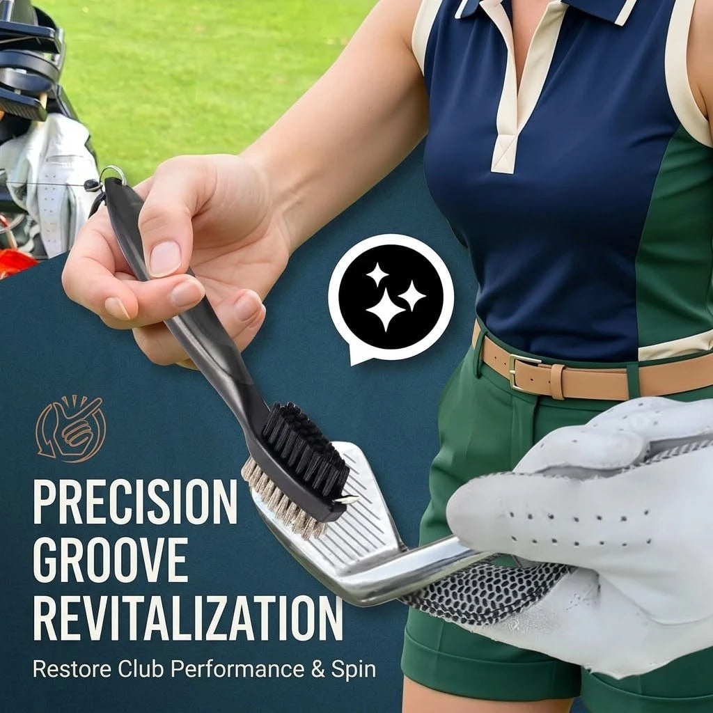 Golf Club Cleaning Kit, Professional Groove Brush With Retractable Cord And Clip, Microfiber Waffle Towel Set, Essential Golf Accessories