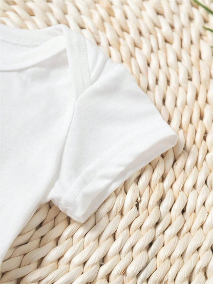 GRAB MY DIAPERS I'M GOING GOLFING WITH DADDY Print Funny Baby Romper Casual Comfortable Short Sleeve Newborn Clothes Cotton Fashion Triangle Jumpsuit