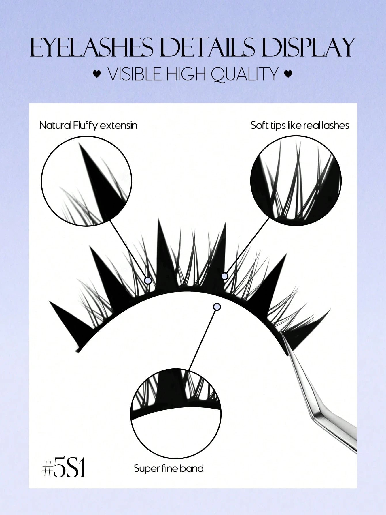 GROINNEYA 5 Pairs Manga Lashes Faux Mink Lashes Anime Lashes Natural Look Enlarged Double Eye Fake Lashes Cosplay Makeup Tool (5-S1) Strip Lashes, Lashes, Eyelashes, Fake Lashes