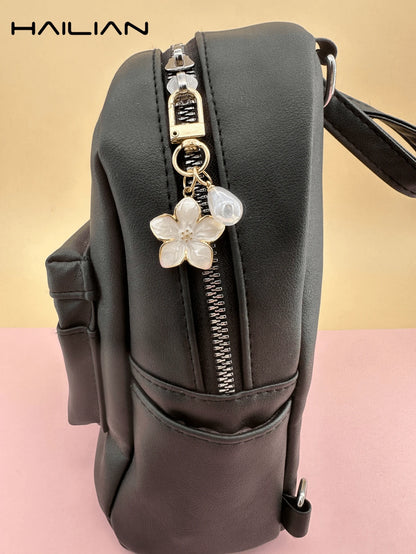 HAILIAN 1 Pc Alloy Material Sakura Shape Keychain, Lightweight And Elegant Sakura With Multi-Color Pearls, Suitable For Women As Daily Bag Accessory, Travel Accessory, Beach Accessory, Bag Charm, Car