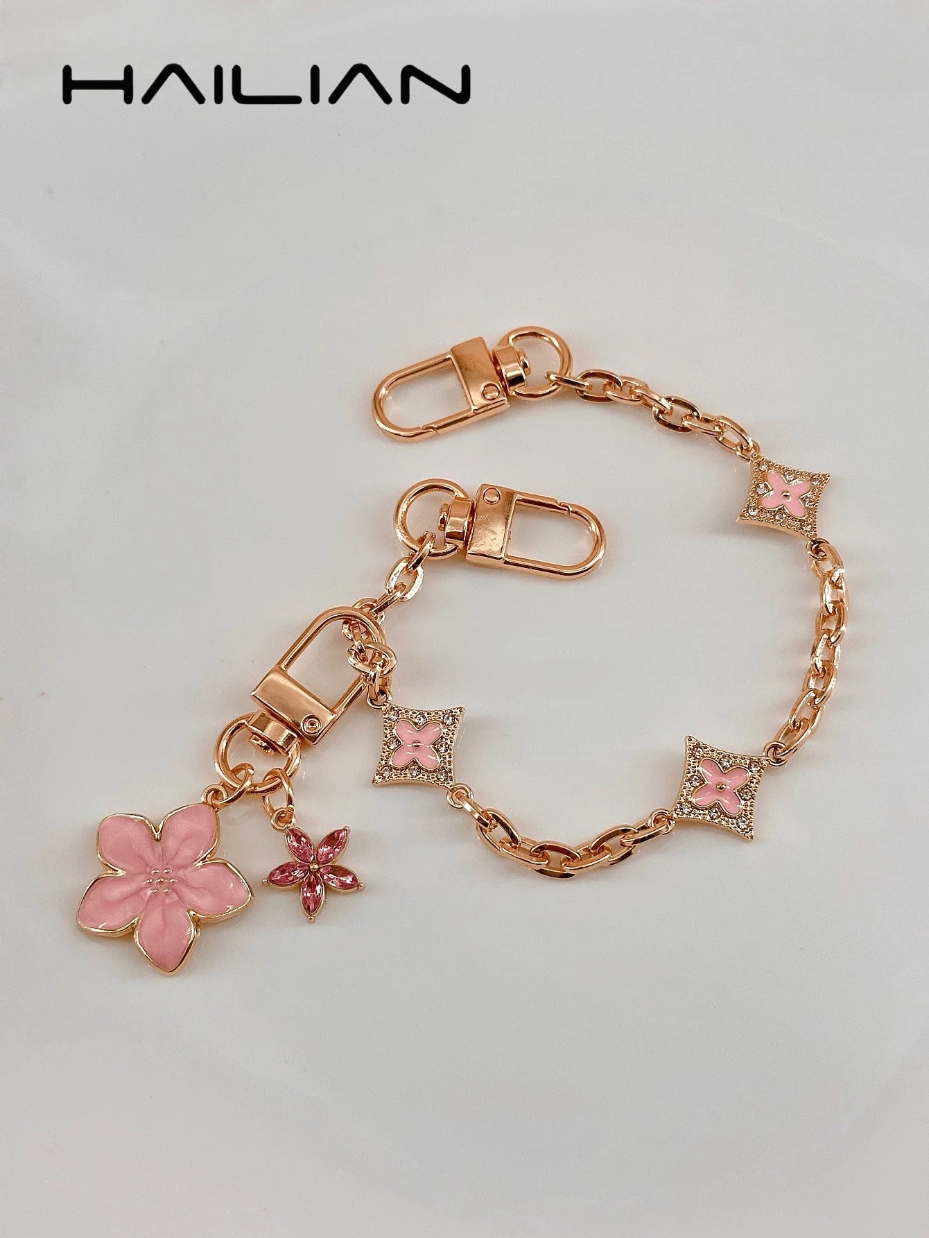 HAILIAN This Combination Pack Of Bag Straps Is Made Of Alloy Material, Decorated With Clover And Cherry Blossom Patterns. The Clover Symbolizes Good Luck, And Each Leaf Represents The Four Things Peop