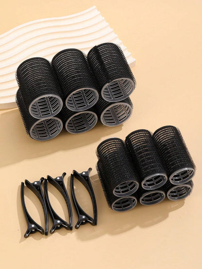 Hair Curlers With Clips, Self-Gripping Hair Curler, Suitable For Long/Medium/Short Hair And Bangs, DIY Hair Curling Tool (Includes 12 Large Curlers + 6 Clips)