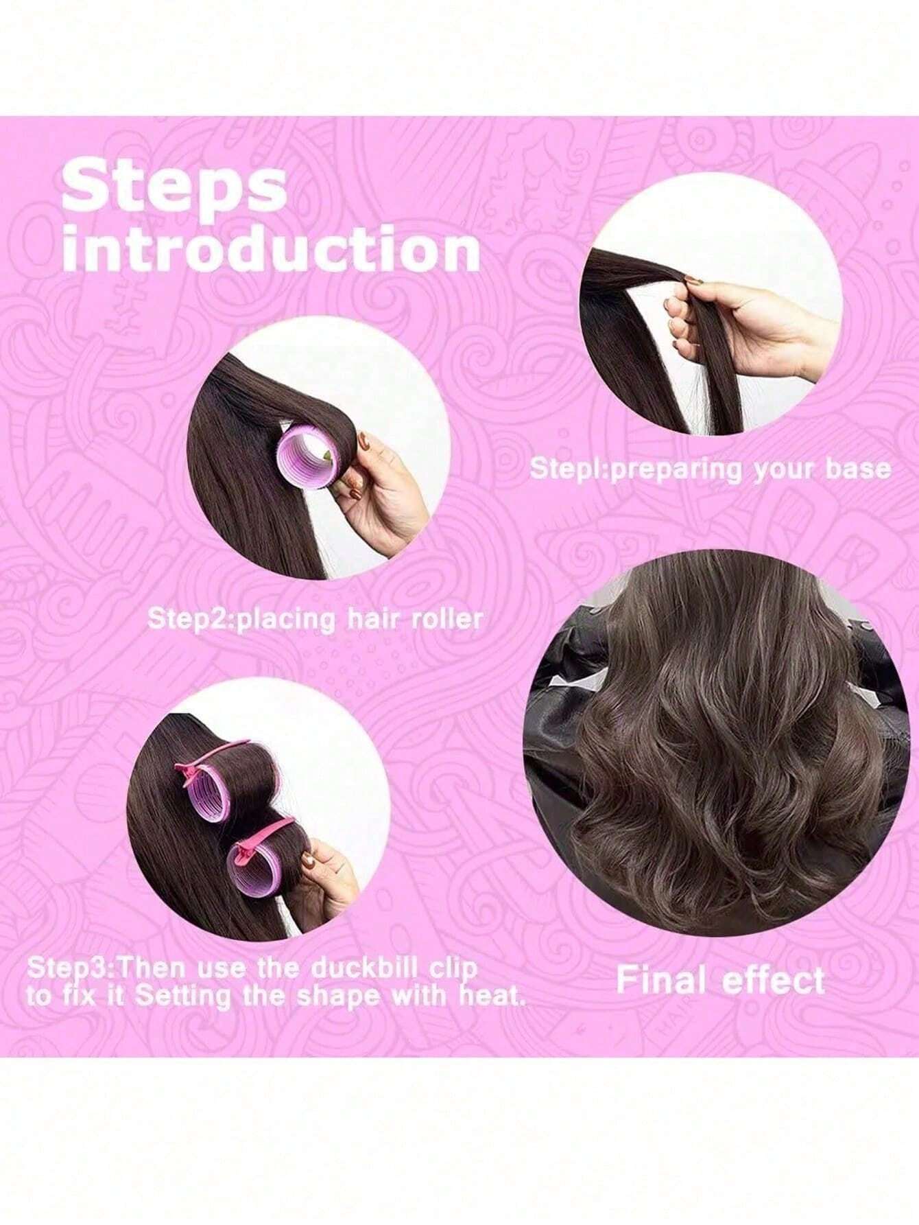 Hair Curlers With Clips, Self-Gripping Hair Curler, Suitable For Long/Medium/Short Hair And Bangs, DIY Hair Curling Tool (Includes 12 Large Curlers + 6 Clips)